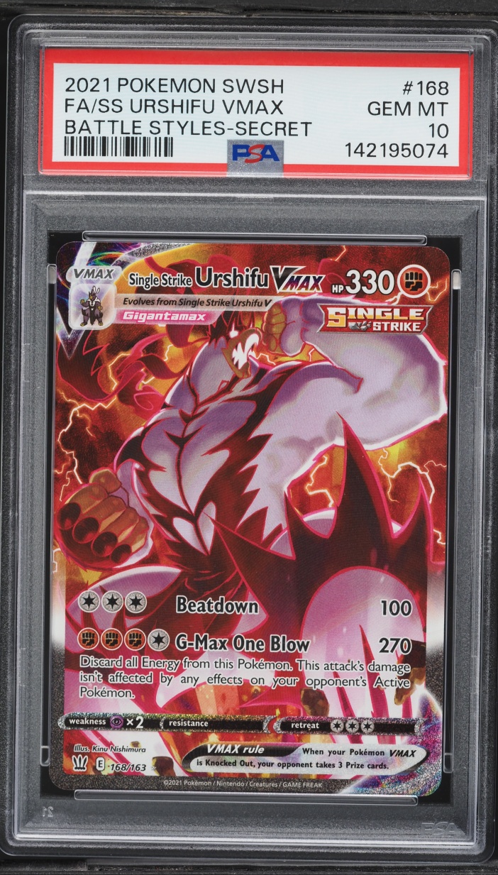 2021 Pokemon Sword & Shield Battle Styles SEC Single Strike Urshifu VMAX #168 PSA 10 GEM MINT