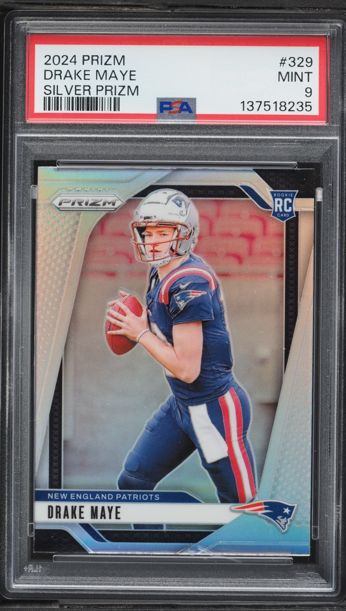 2024 Panini Prizm Silver Drake Maye ROOKIE #329 PSA 9 MINT
