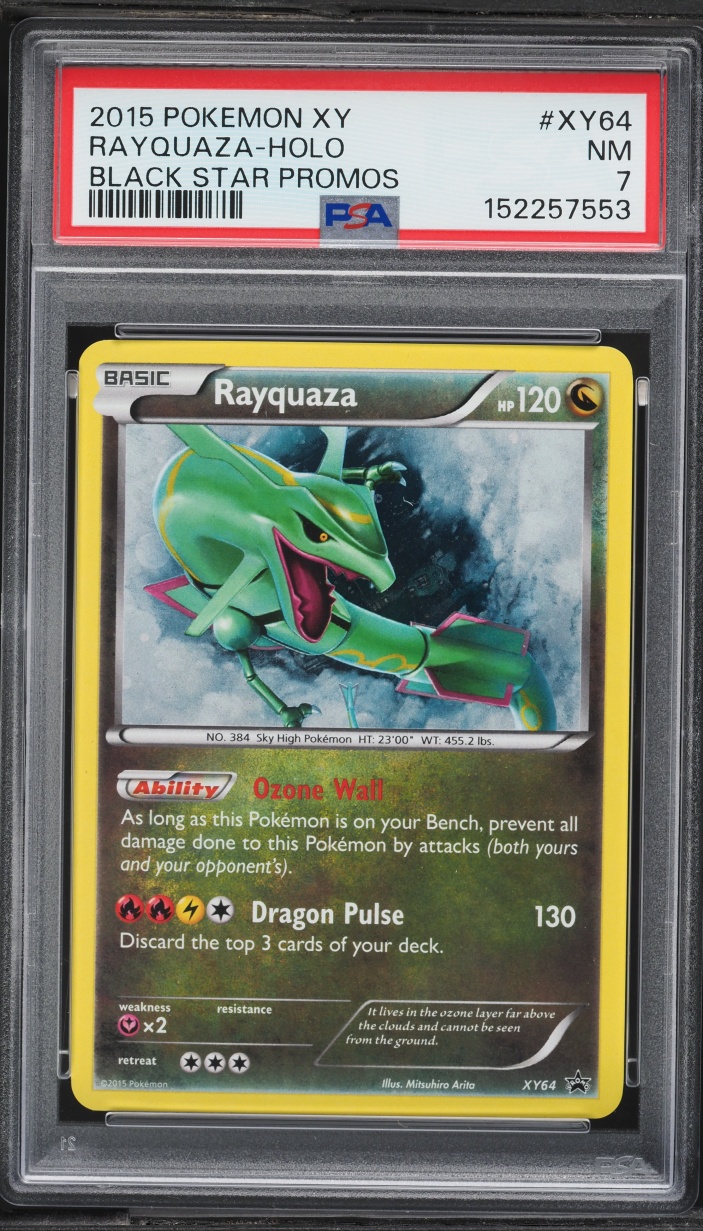 2015 Pokemon XY Black Star Promo Holo Rayquaza #XY64 PSA 7 NRMT