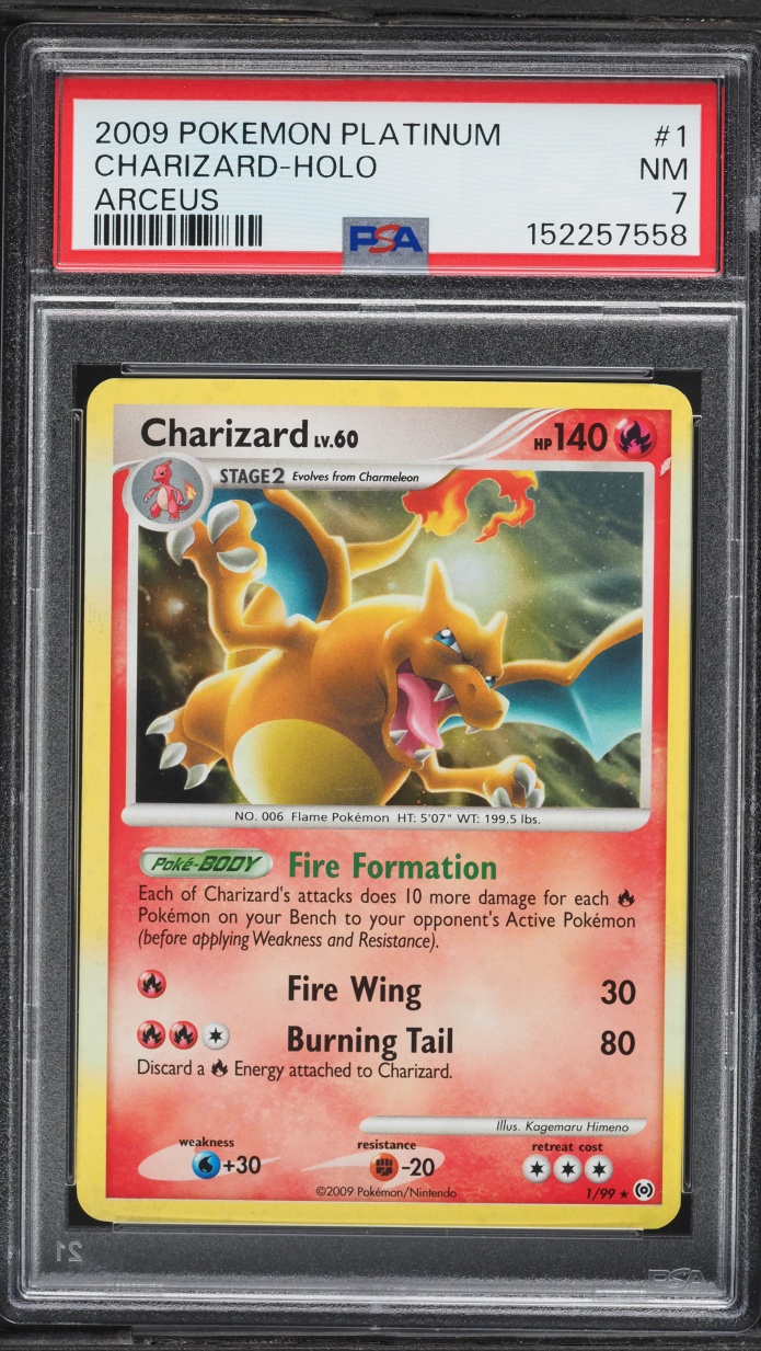 2009 Pokemon Platinum Arceus Holo Charizard #1 PSA 7 NRMT