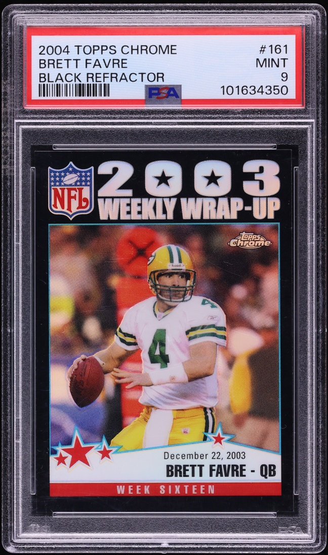 2004 Topps Chrome Black Refractor Brett Favre /100 #161 PSA 9 MINT