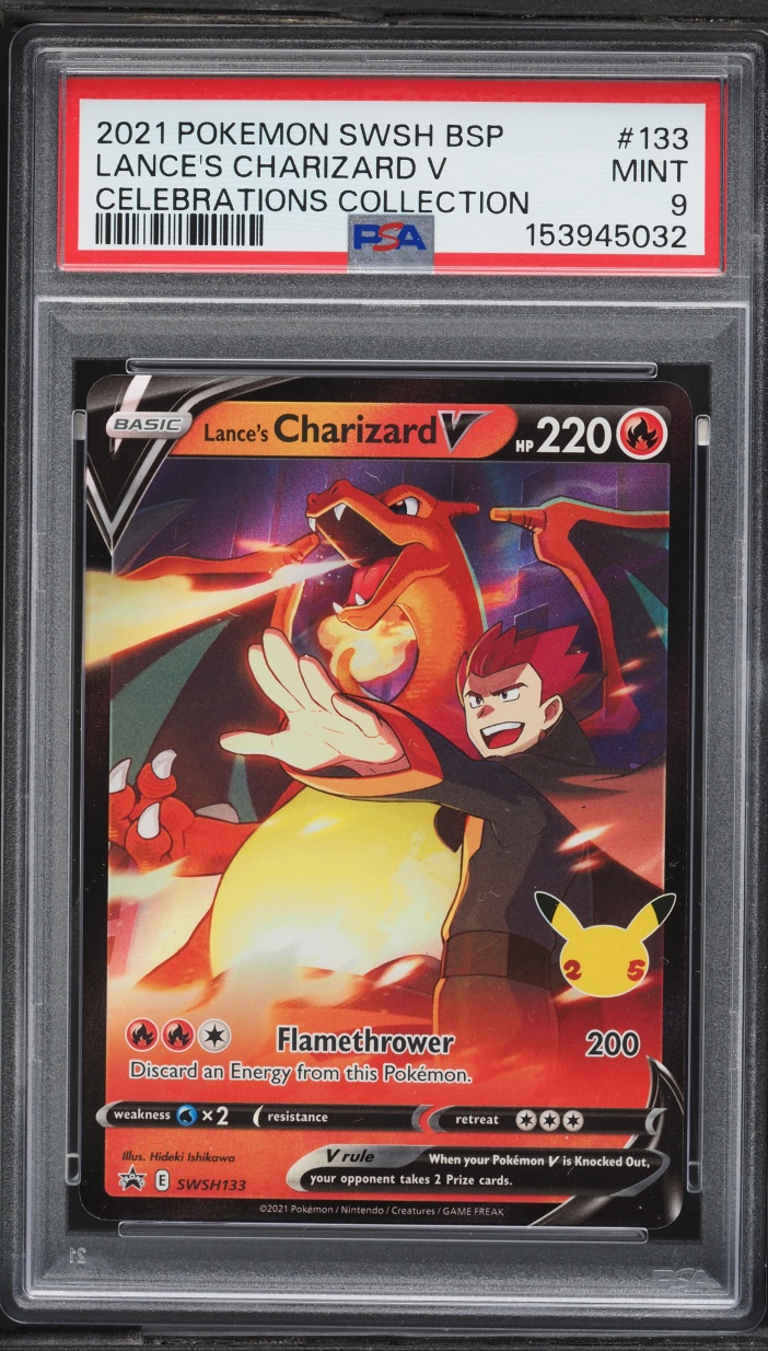 2021 Pokemon Sword & Shield Promo Celebrations Lance's Charizard V #SWSH133 PSA 9 MINT