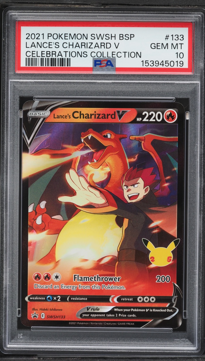 2021 Pokemon Sword & Shield Promo Celebrations Lance's Charizard V #SWSH133 PSA 10 GEM MINT