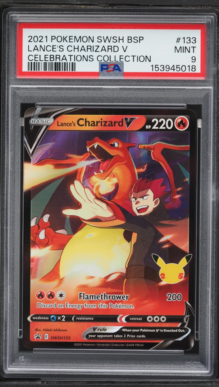2021 Pokemon Sword & Shield Promo Celebrations Lance's Charizard V #SWSH133 PSA 9 MINT
