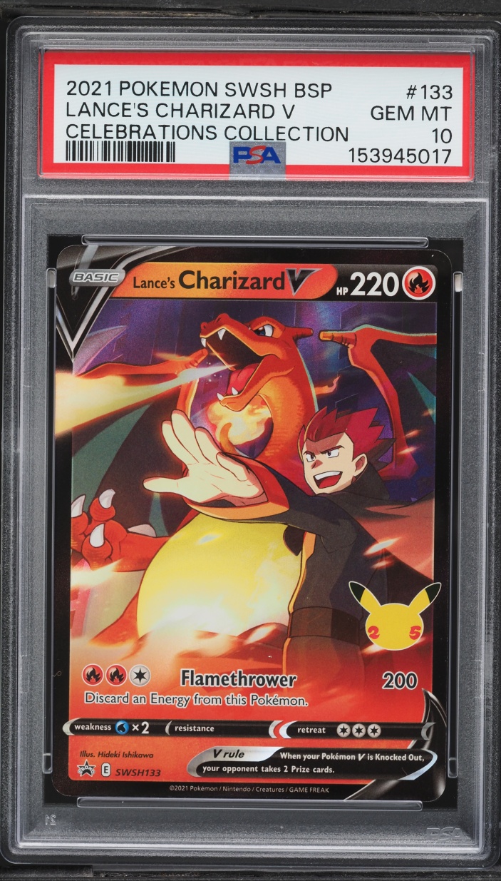 2021 Pokemon Sword & Shield Promo Celebrations Lance's Charizard V #SWSH133 PSA 10 GEM MINT