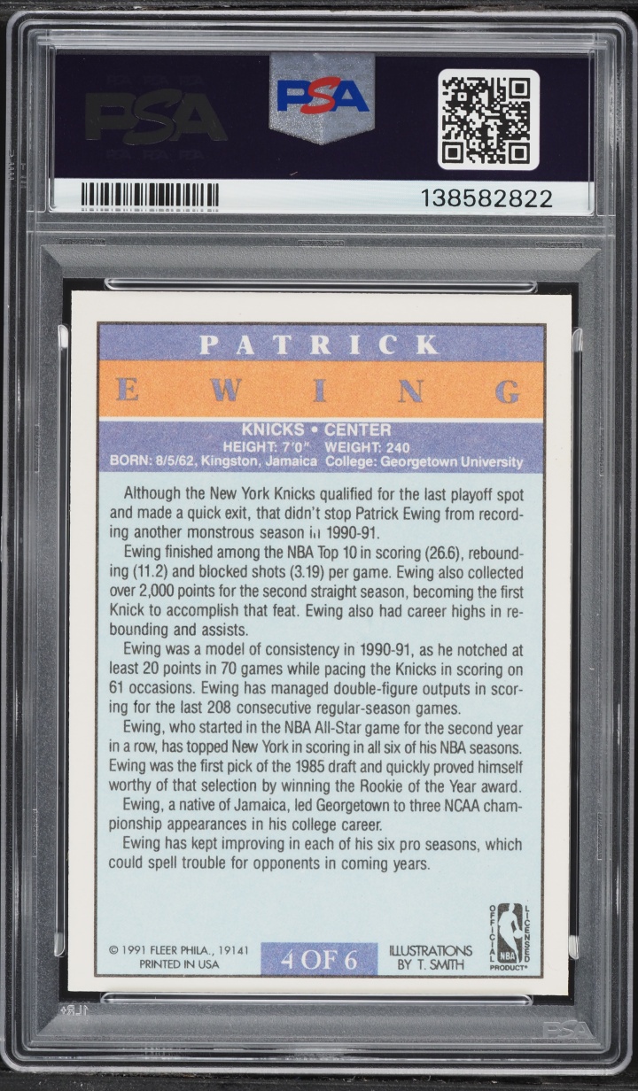 1991 Fleer Pro-Visions Patrick Ewing #4 PSA 9 MINT