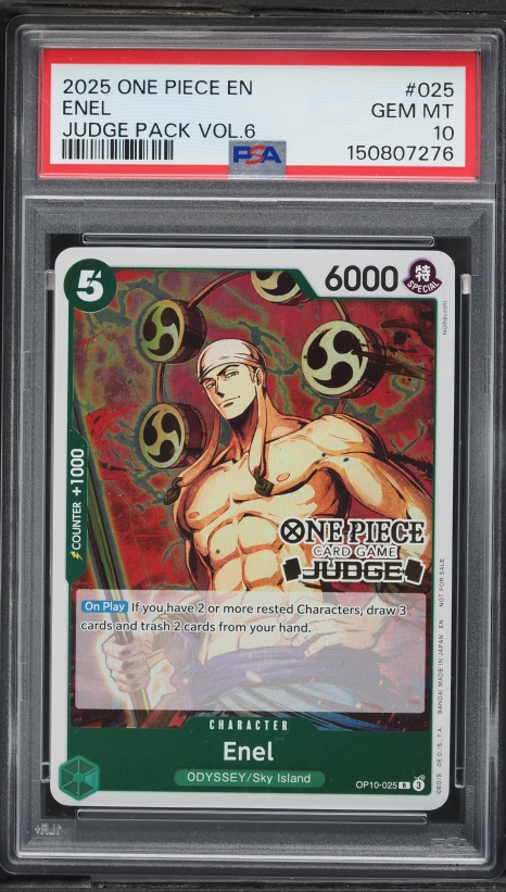 2025 One Piece Judge Pack Volume 6 Enel #OP10-025 PSA 10 GEM MINT