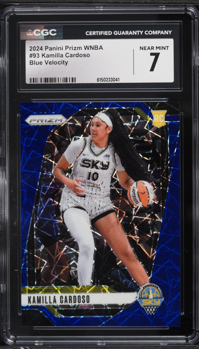 2024 Panini Prizm WNBA Blue Velocity Kamilla Cardoso ROOKIE #93 CGC 7 NRMT