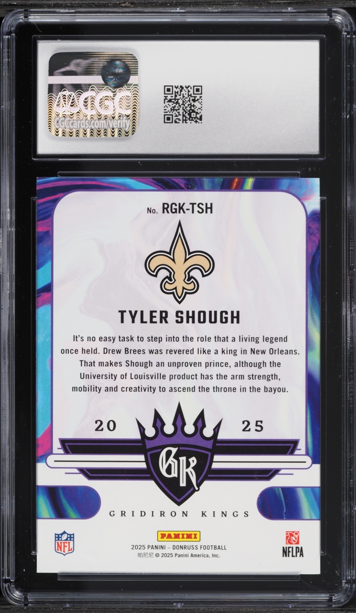 2025 Donruss Gridiron Kings Tyler Shough ROOKIE #RGK-TSH CGC 9.5 MINT+