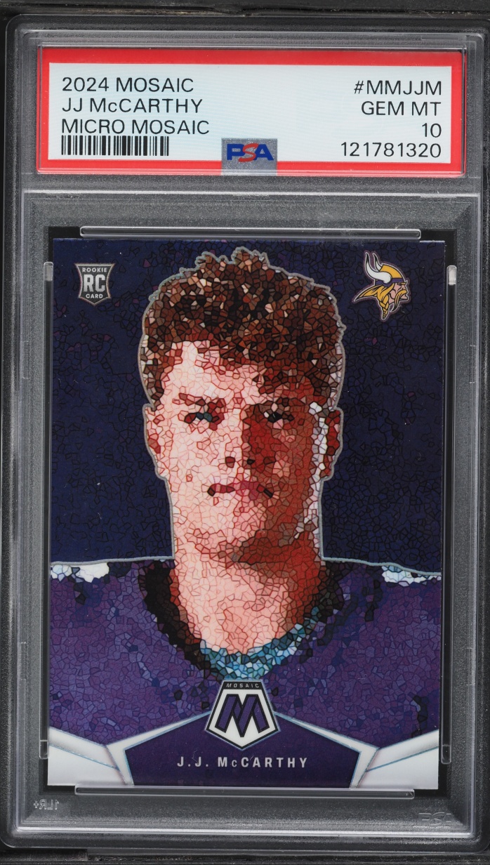 2024 Panini Mosaic Micro Prizm J.J. McCarthy ROOKIE #MM-JJM PSA 10 GEM MINT