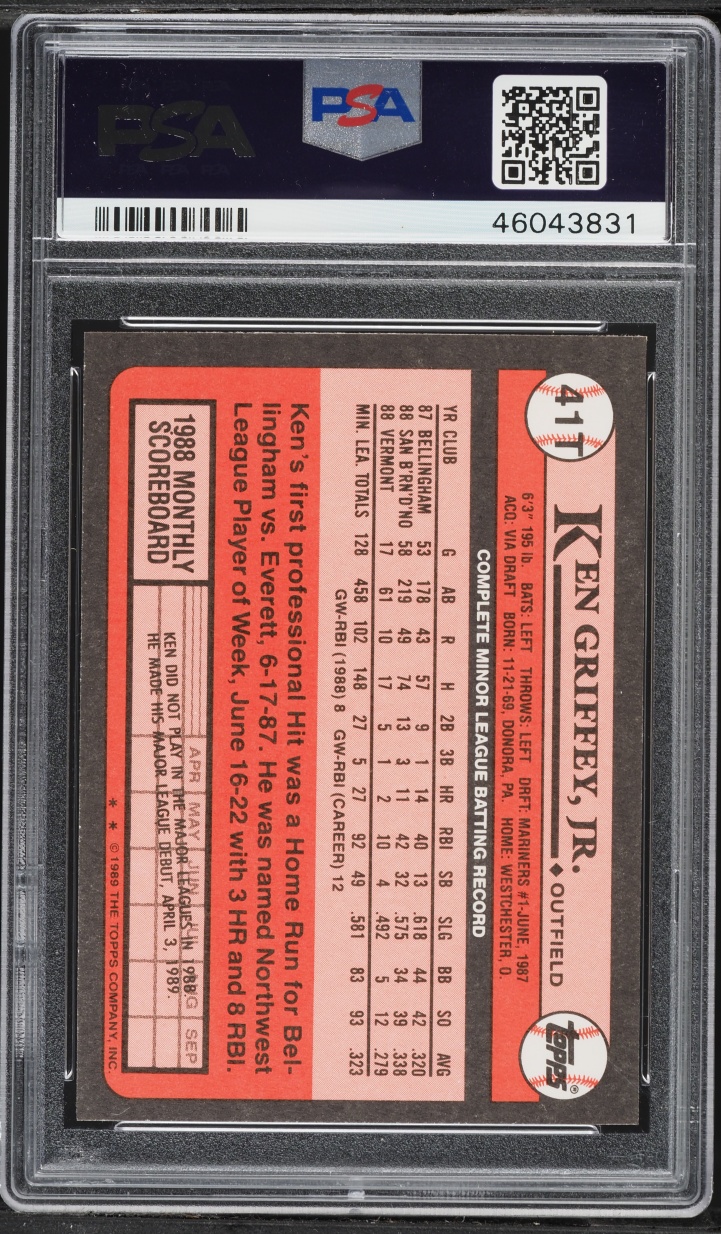 1989 Topps Traded Ken Griffey Jr. ROOKIE #41T PSA 10 GEM MINT