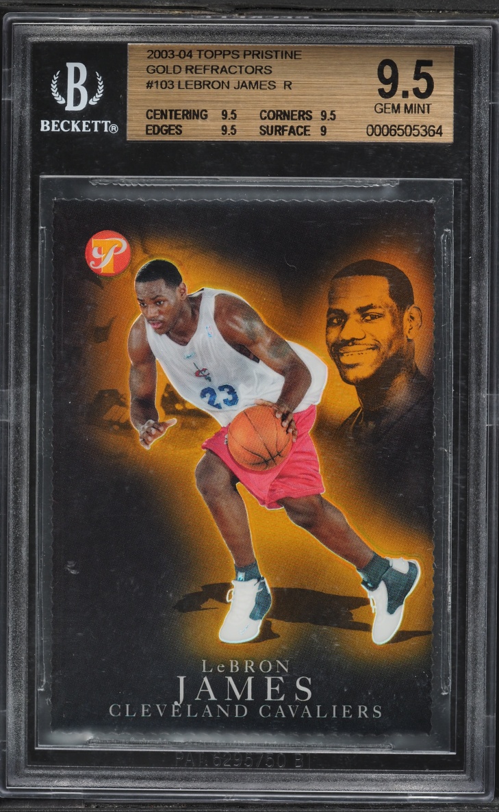 2003 Topps Pristine Gold Refractor LeBron James ROOKIE /99 #103 BGS 9.5 GEM MINT