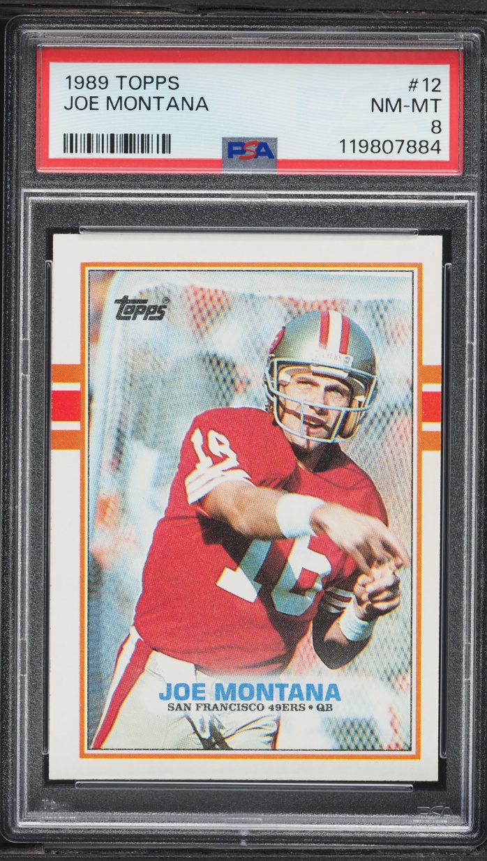 1989 Topps Football Joe Montana #12 PSA 8 NM-MT