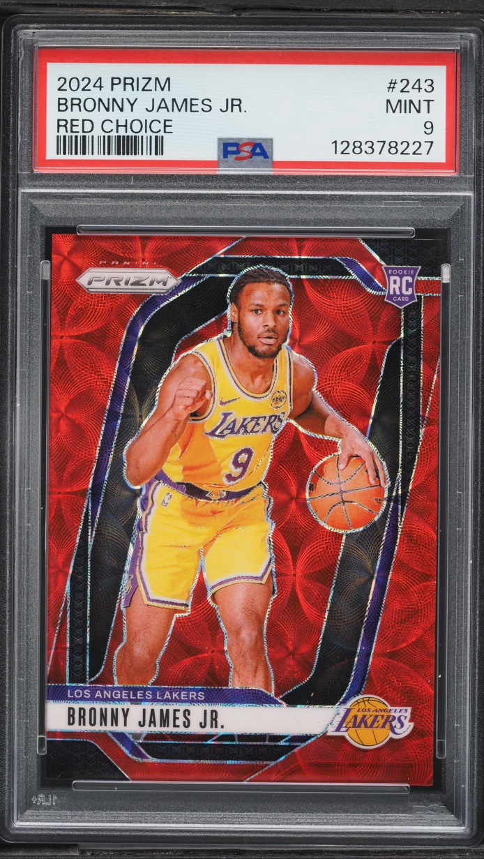 2024 Panini Prizm Red Choice Bronny James Jr. ROOKIE /88 #243 PSA 9 MINT