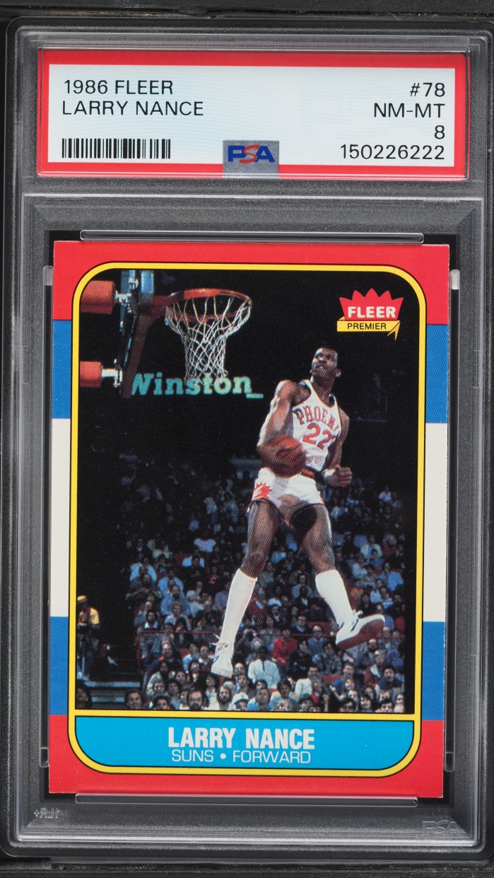 1986 Fleer Basketball Larry Nance #78 PSA 8 NM-MT