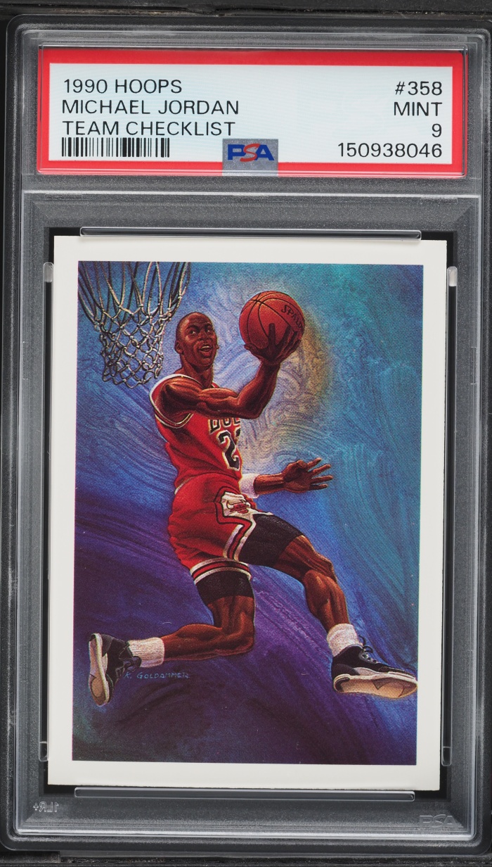 1990 Hoops Team Checklist Michael Jordan #358 PSA 9 MINT