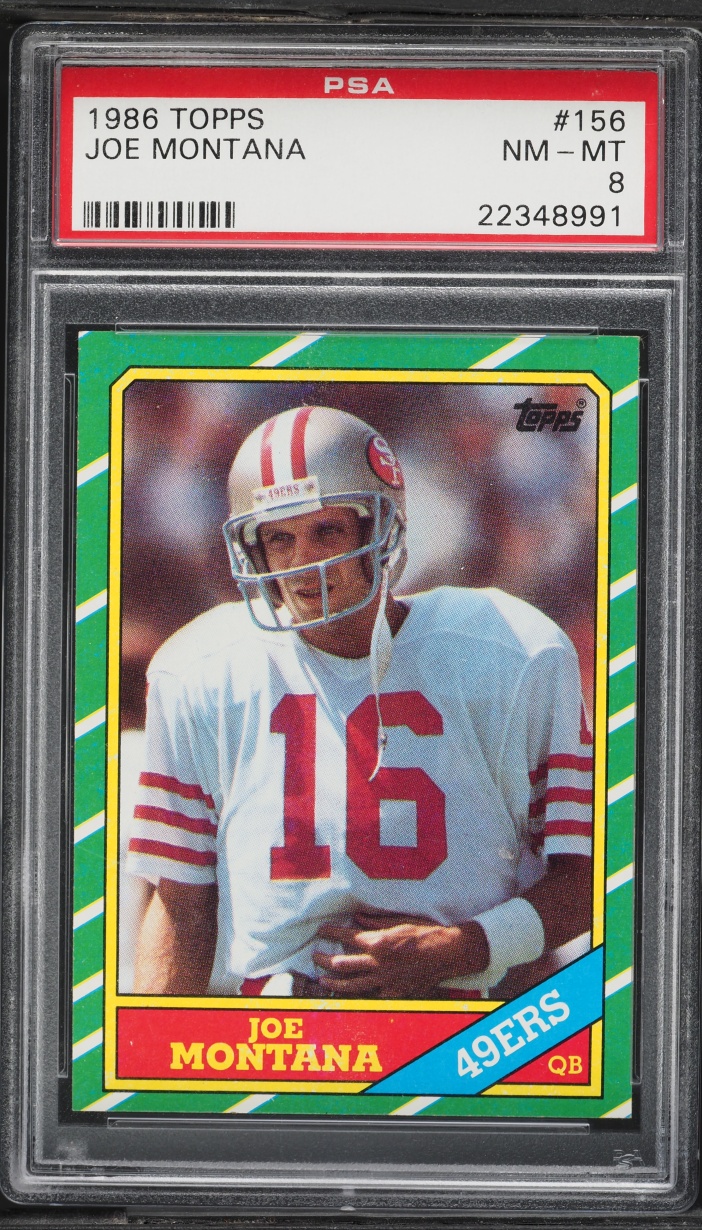 1986 Topps Football Joe Montana #156 PSA 8 NM-MT