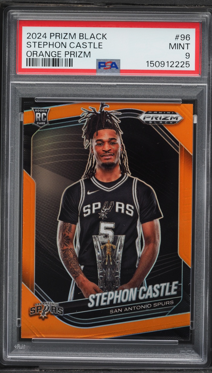2024 Panini Prizm Black Orange Stephon Castle ROOKIE /49 #96 PSA 9 MINT