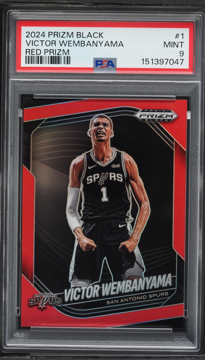 2024 Panini Prizm Black Red Victor Wembanyama /299 #1 PSA 9 MINT