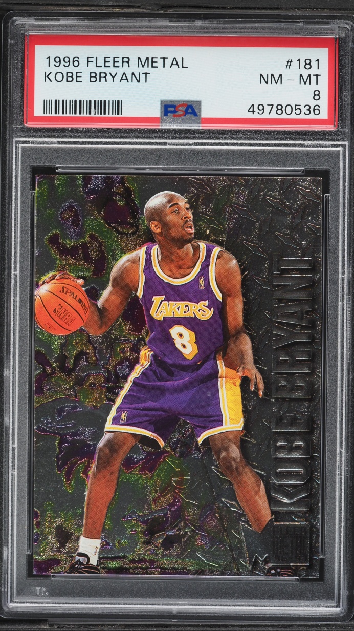 1996 Metal Basketball Kobe Bryant ROOKIE #181 PSA 8 NM-MT