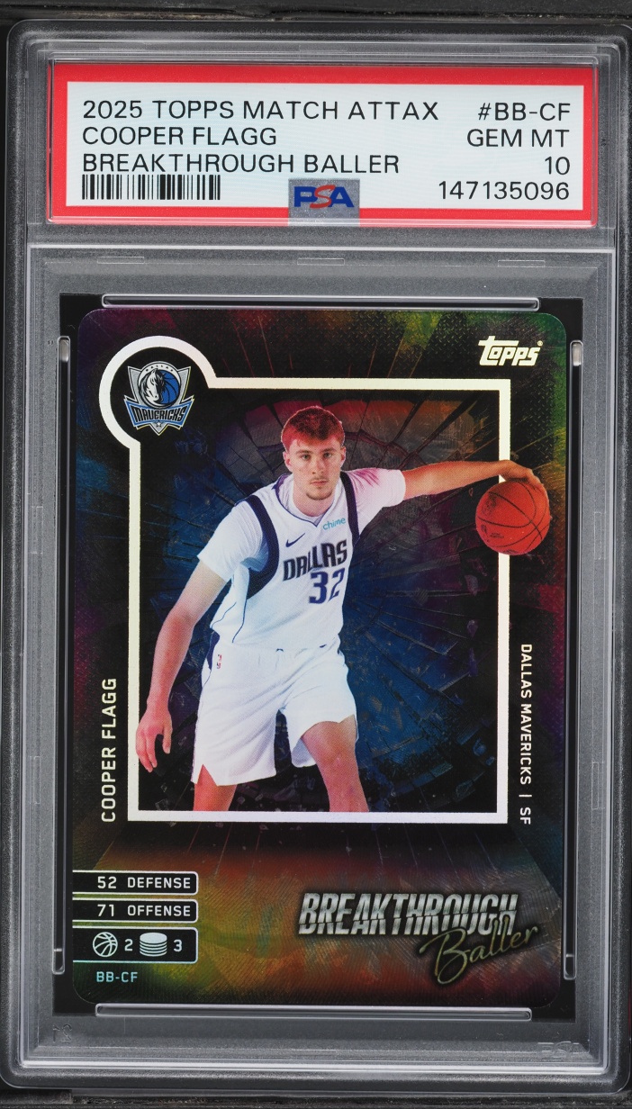2025 Topps Match Attax Breakthrough Baller Cooper Flagg ROOKIE #BB-CF PSA 10 GEM MINT