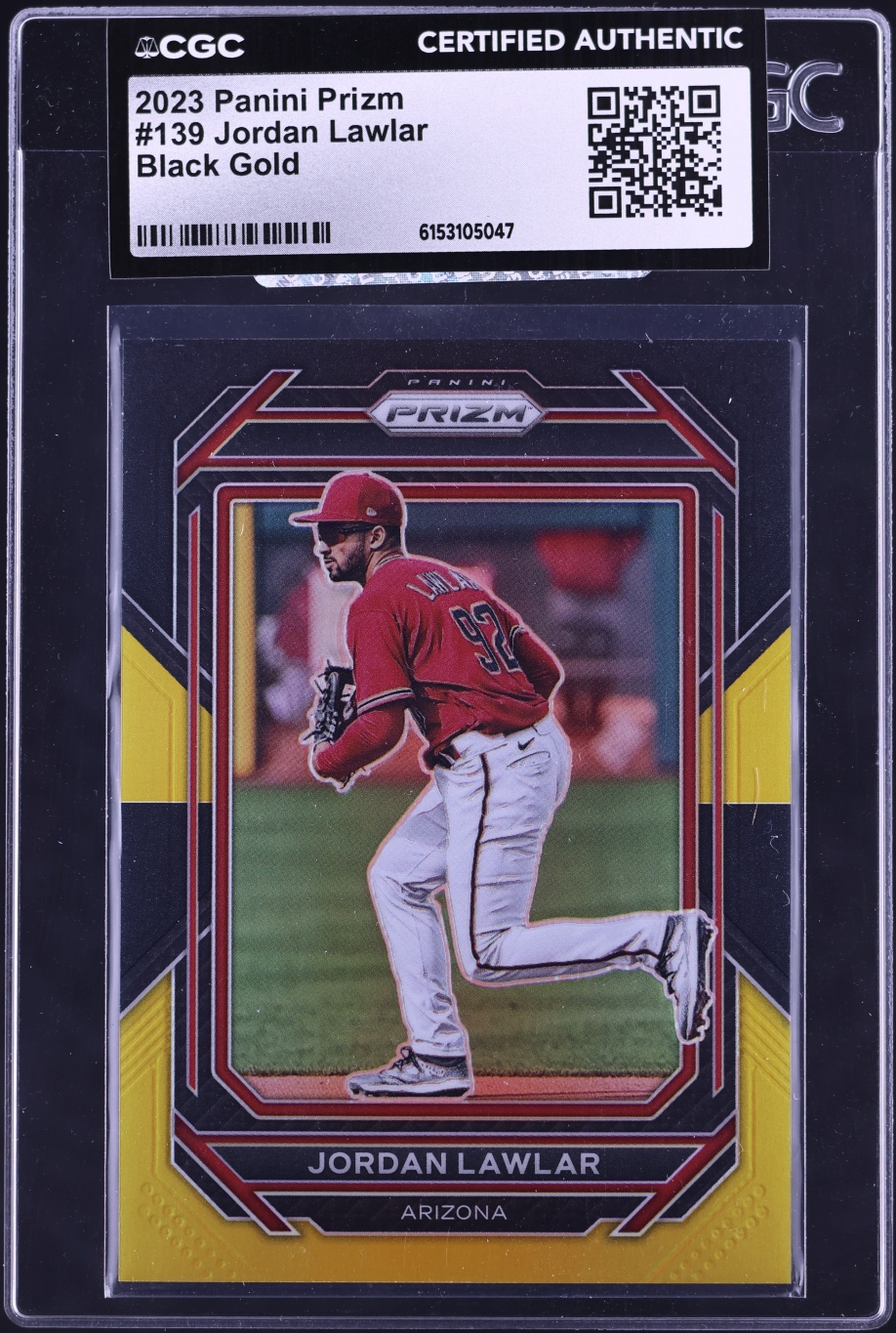 2023 Panini Prizm Black Gold Jordan Lawlar ROOKIE /5 #139 CGC AUTH