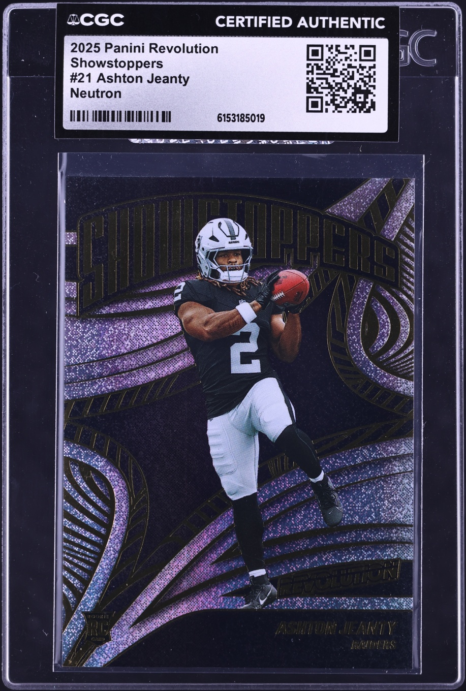 2025 Panini Revolution Showstoppers Neutron Ashton Jeanty ROOKIE /30 #21 CGC AUTH