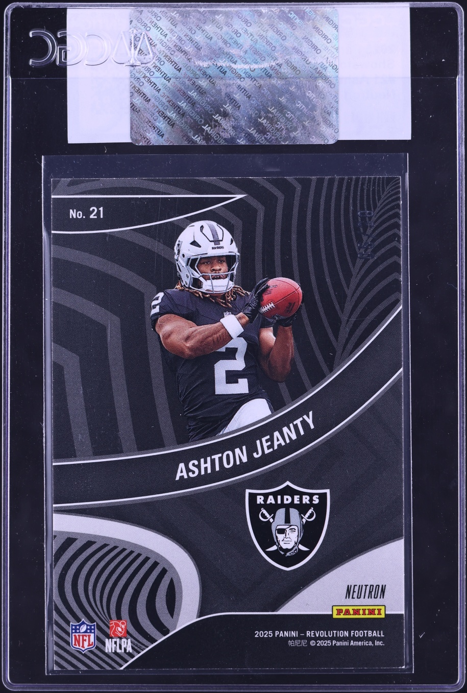 2025 Panini Revolution Showstoppers Neutron Ashton Jeanty ROOKIE /30 #21 CGC AUTH