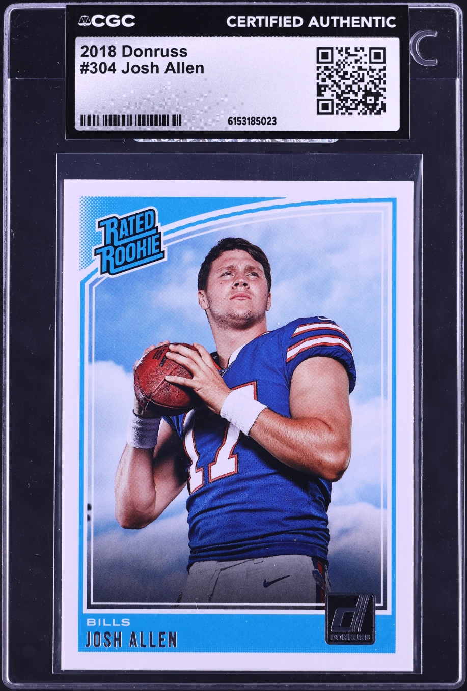 2018 Donruss Football Josh Allen ROOKIE #304 CGC AUTH