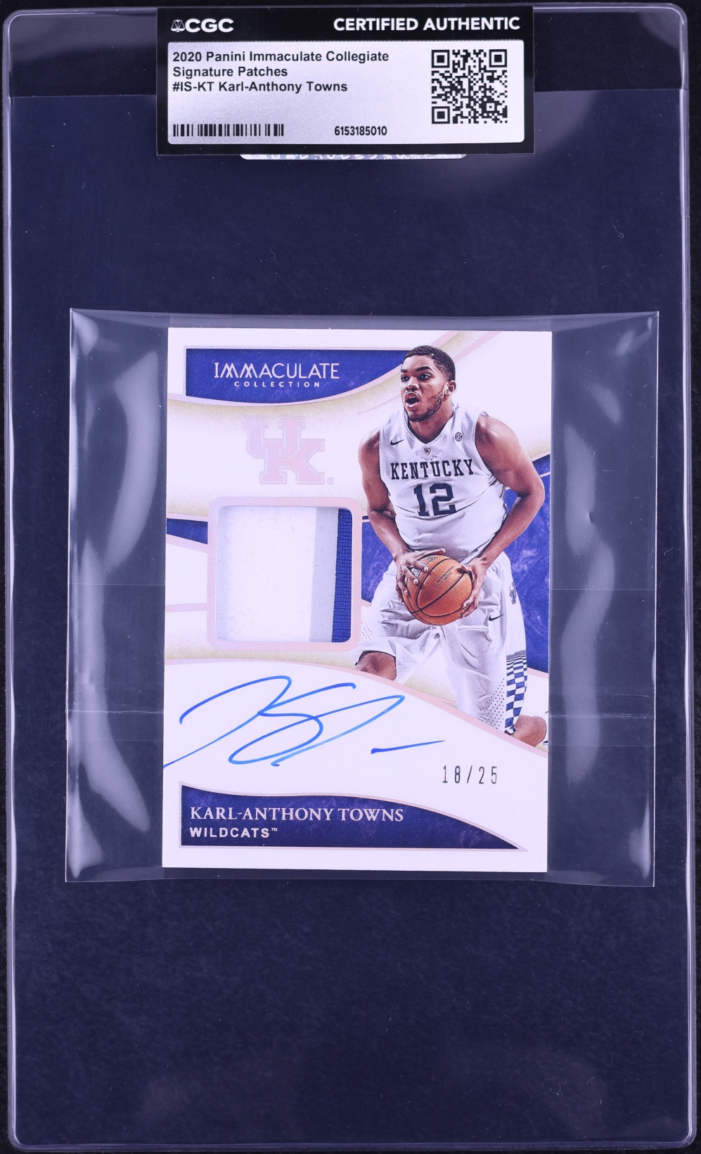 2020 Immaculate Collegiate Signature Patches Karl-Anthony Towns 