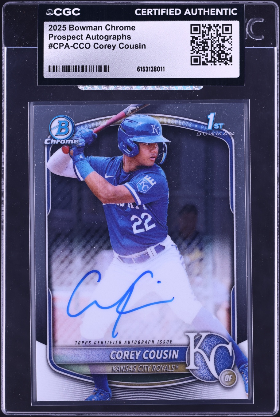 2025 Bowman Chrome Corey Cousin PROSPECT AUTO #CPA-CCO CGC AUTH