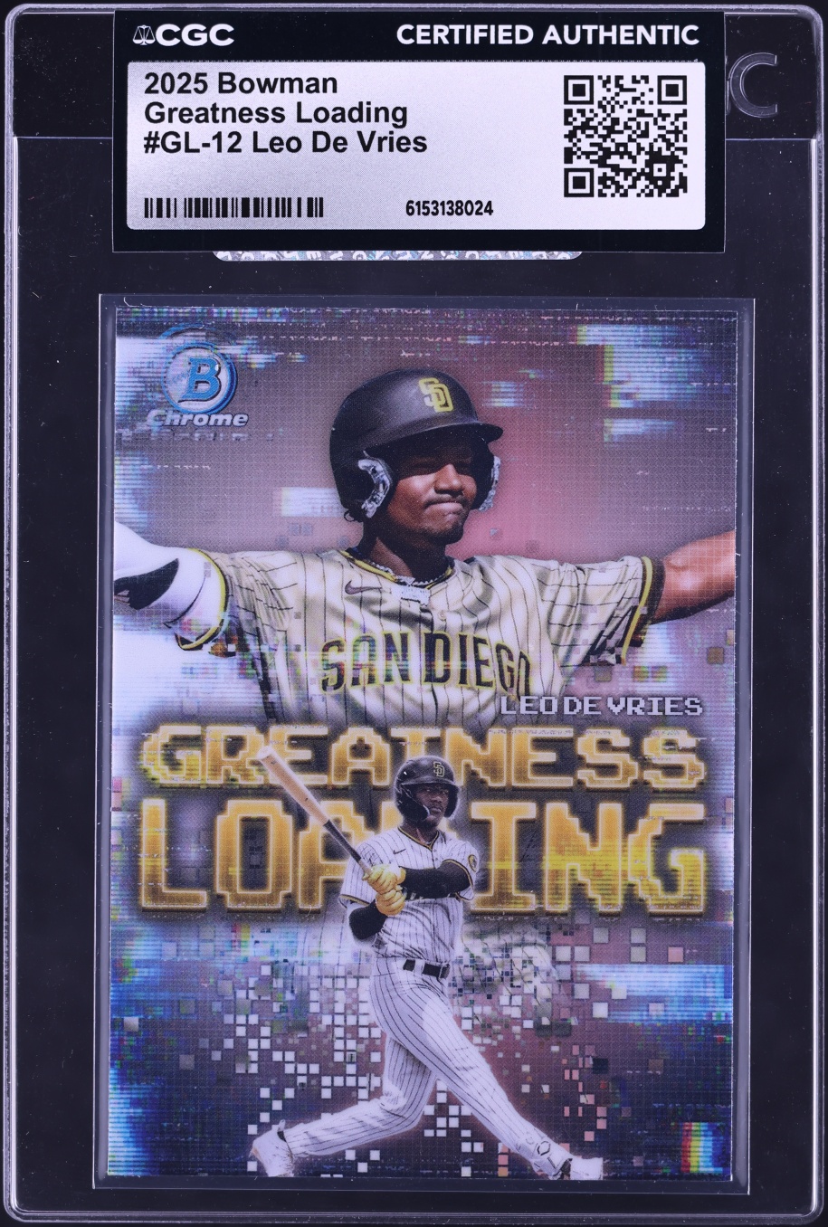 2025 Bowman Chrome Greatness Loading Leo De Vries PROSPECT #GL-12 CGC AUTH