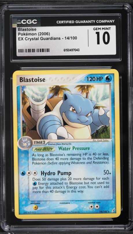 2006 Pokemon EX Crystal Guardians Blastoise #14 CGC 10 GEM MINT