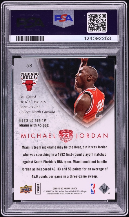 2009 Upper Deck Jordan Legacy Gold Michael Jordan #58 PSA 10 GEM MINT