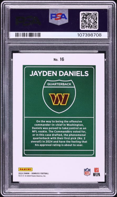 2024 Donruss Downtown Jayden Daniels ROOKIE #16 PSA 10 GEM MINT