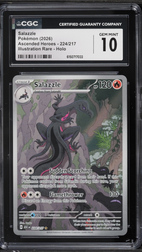 2026 Pokemon Mega Evolution Ascended Heroes IR Salazzle #224 CGC 10 GEM MINT