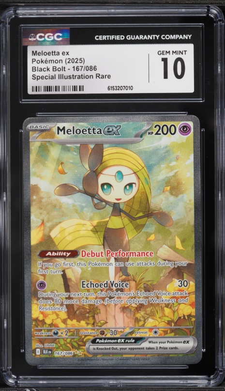2025 Pokemon Scarlet & Violet Black Bolt SIR Meloetta ex #167 PSA