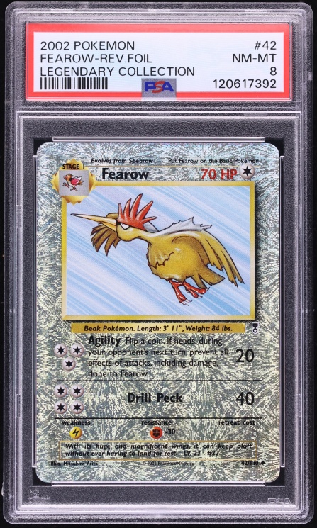2002 Pokemon Legendary Collection Reverse Holo Fearow #42 PSA 8 NM-MT