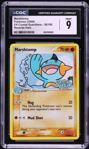 2006 Pokemon EX Crystal Guardians Reverse Holo Marshtomp #38 CGC 9 MINT