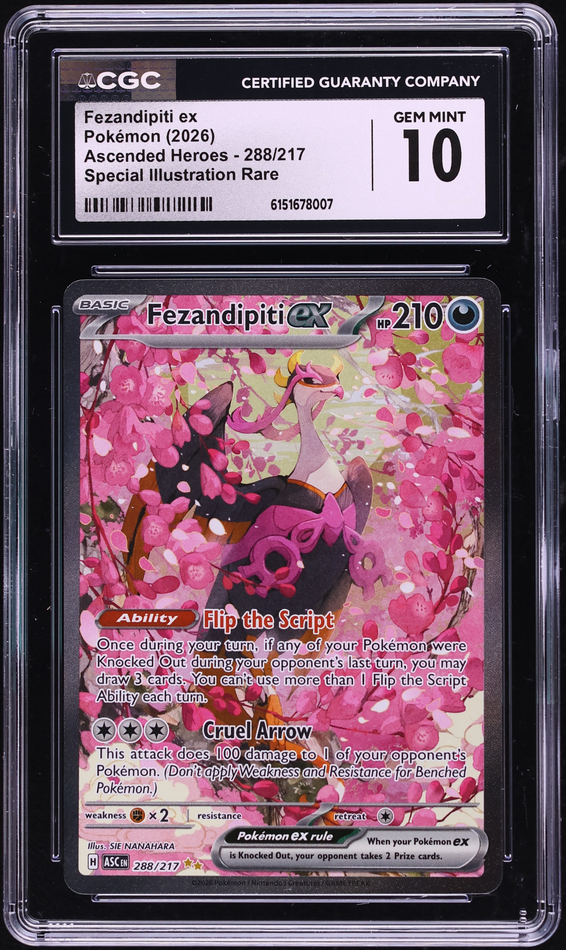 2026 Pokemon Mega Ascended Heroes SIR Fezandipiti ex #288 CGC 10