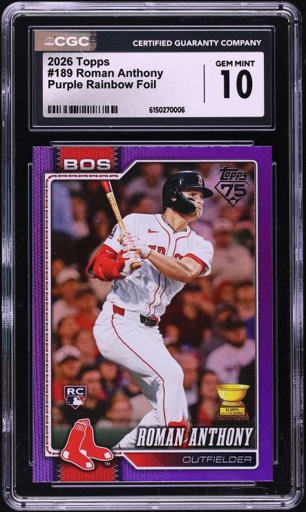 2026 Topps Purple Rainbow Foil Roman Anthony ROOKIE /250 #189 CGC 10 GEM MINT