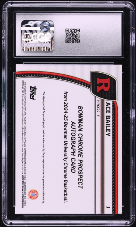 2024 Bowman University Chrome Green Shimmer Refractor Ace Bailey ROOKIE AUTO #1 CGC 9 MINT