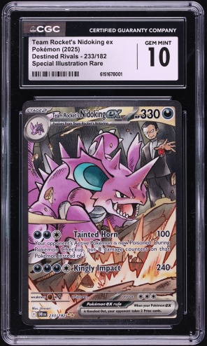 2025 Pokemon SV Destined Rivals SIR Team Rocket's Nidoking ex #233 CGC 8 NM-MT on Fanatics Collect 2025 Pokemon SV Destined Rivals SIR Team Rocket's Nidoking ex #233 CGC 8 NM-MT on Fanatics Collect