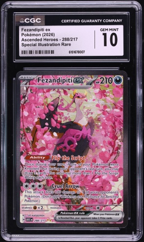 2026 Pokemon Mega Ascended Heroes SIR Fezandipiti ex #288 CGC 10 GEM MINT