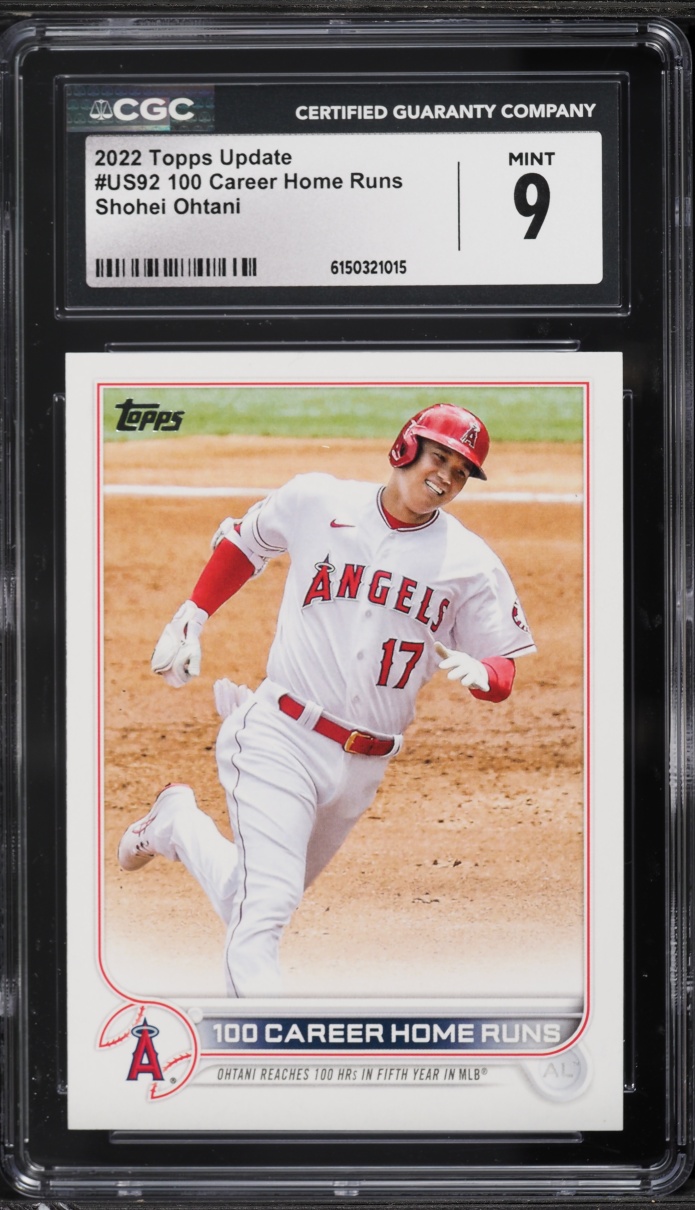 2022 Topps Update 100 Career Home Runs Shohei Ohtani #US92 CGC 9 MINT