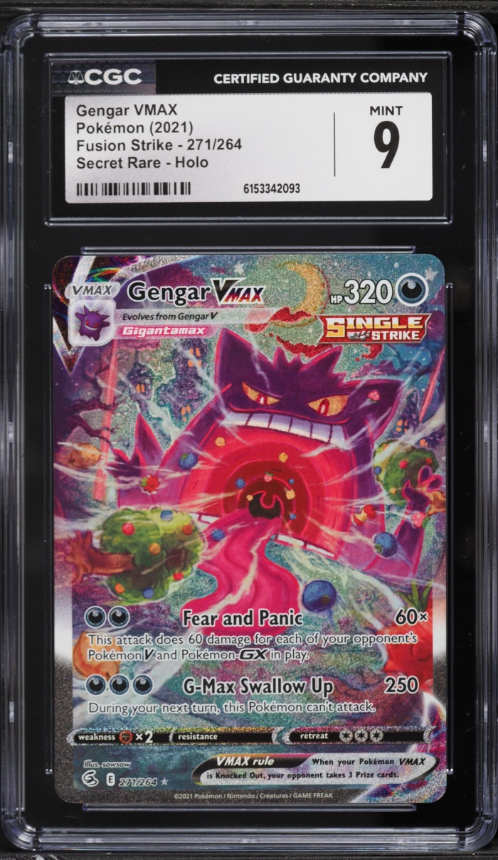 2021 Pokemon Sword & Shield Fusion Strike SEC Gengar VMAX #271 CGC 9 MINT