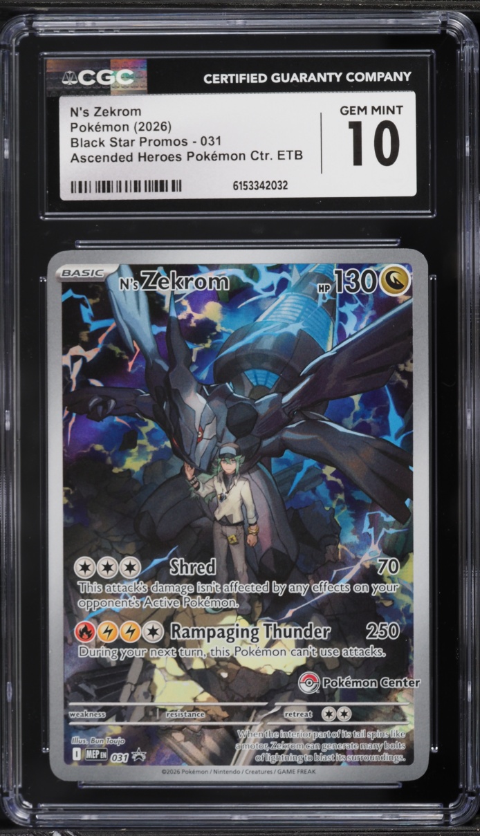 2026 Pokemon Mega Evolution Promo Ascended Heroes Center ETB N's Zekrom #31 CGC 10 GEM MINT