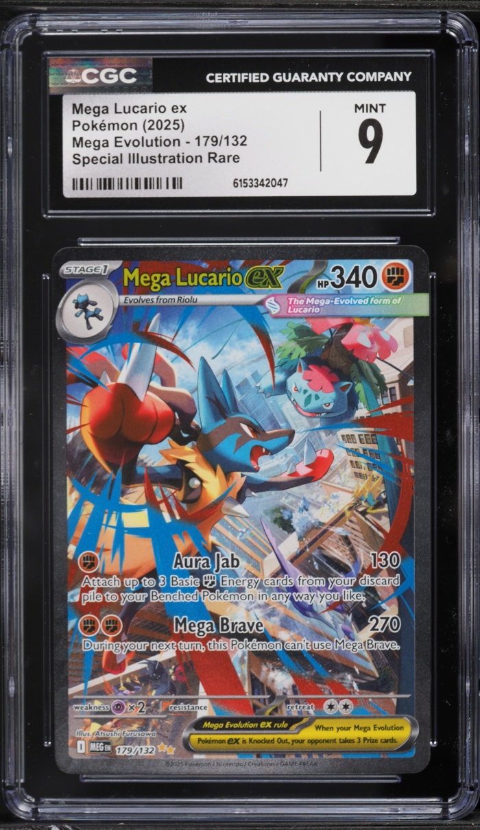 2025 Pokemon Mega Evolution SIR Mega Lucario ex #179 CGC 9 MINT