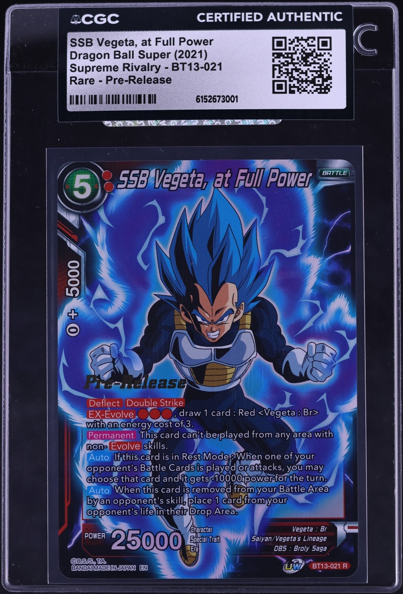 dragon ball supreme rivalry booster box 2021 Super Pre-Release SSB Vegeta At Full Power #BT13-021 CGC AUTH on Fanatics Collect and battle like never before. Opening A DBS Supreme Rivalry
