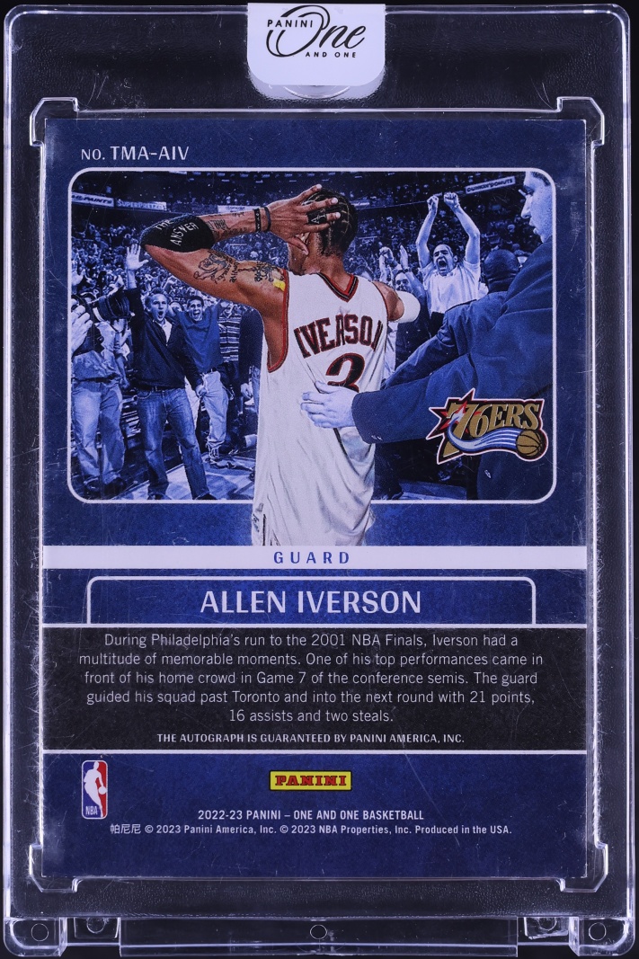 2022 Panini One And One Timeless Moments Red Allen Iverson AUTO 1/15 #TMA-AIV